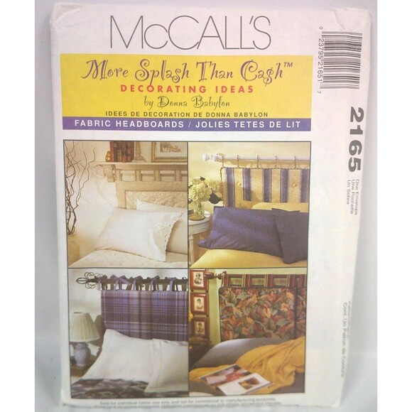 McCall's Pattern 2165 Fabric Headboard More Splash Than Cash Donna Babylon Uncut - Picture 1 of 4